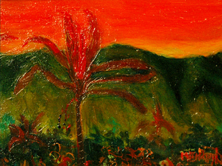 Red Ti In A Orange Sky II by Anthony  Mendivil