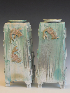 Koi Ginger Jars by Arabella  Ark
