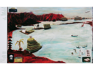 Illustration No. 3:  Controlled test to determine lawnboat displacement by Dorothy Faison