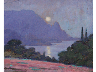 Setting Moon Hanalei, November 27 by Dennis Morton