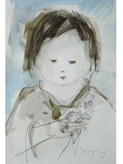 Child with Flowers by John Young (1909-1997)