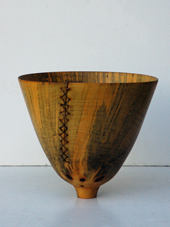 OG-Translucent Vessel with Stitching by Ron Kent