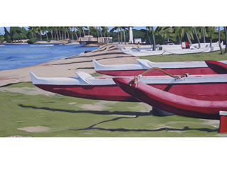 Red Hulls at Haleiwa by Brenda Cablayan