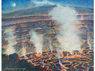 Halemaumau, Pit At Night by Russell Lowrey