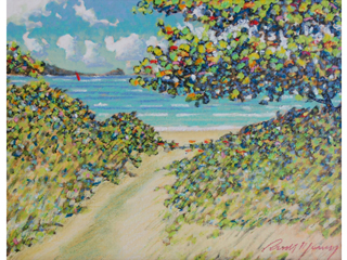 Waimanalo Beach Path by Russell Lowrey