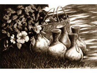 Ipu and Hibiscus by Carol Collette