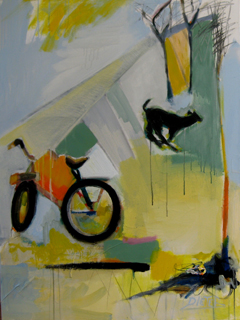 Here He Is Again, Black Dog by Ellen Dieter
