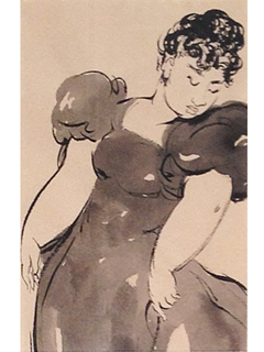 Woman in Holoku Looking Right by Madge Tennent (1889-1972)