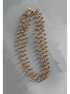 Crystal and Gold Pearl Necklace by Russell  Lowrey's Doges Treasures