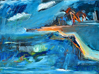 Storm Brewing Over Hunakai by Ellen Dieter