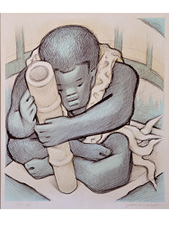 Bamboo Pipe Player by Jean Charlot (1898-1979)