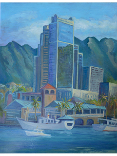 Honolulu Harbor View by Warren Stenberg