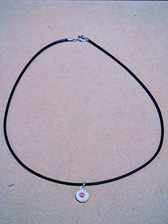 Sterling Silver Coral and Puka Necklace by Debra Casey