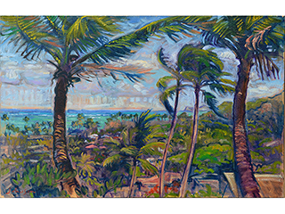 View over Lanikai from the Ridge, Oahu by Arthur Johnsen (1952-2015)