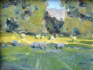 Grazing Sheep by Fred  Salmon