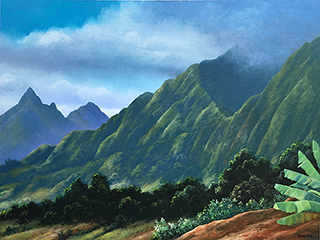 Nu'uanu Pali and Olomana by Patrick Doell