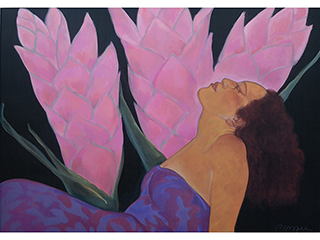 Woman with Ginger by Pegge Hopper