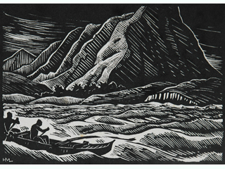 Untitled: Canoe by Huc Luquiens (1881-1961)