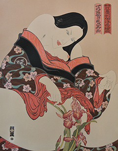 Woman and Iris by Masami Teraoka