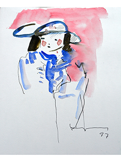 Portrait of Woman with Hat by John Young (1909-1997)