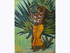 Girl with Palm by Zhou Ling