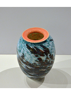 Salmon Agate Flared Rim by Rick Mills