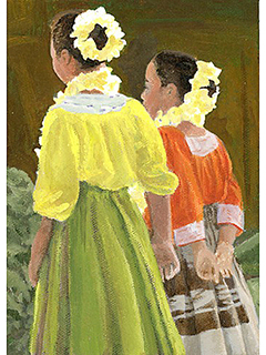 Keiki Wahine (2 girls) by Nancy Vilhauer