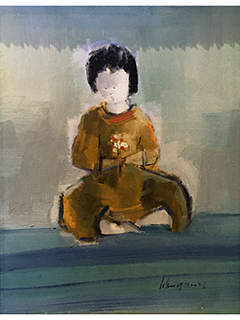 Untitled Sitting Girl with Flowers by John Young (1909-1997)