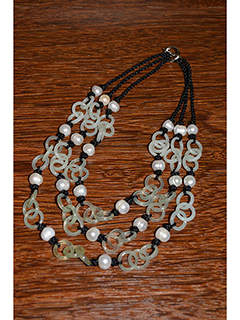 Three Strand Shou Jade Links by Rita  Chung