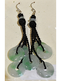 Jade Disk Earrings by Rita  Chung