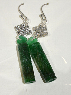 Carved Jade (enhanced)earrings by Rita  Chung