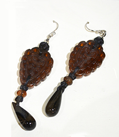 Jade (enhanced) & Agate Earrings by Rita  Chung