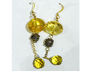 Citrine Crystal Earrings by Rita  Chung