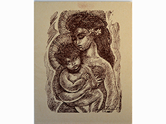 Hawaiian Madonna Christmas card by Madge Tennent (1889-1972)