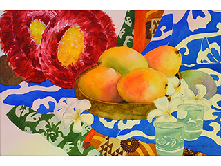 Uli'uli and Mango by Haunani K.M. Bush (1961-2022)