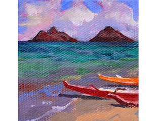 Canoes and Mokuluas by Lynne Boyer