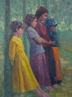 Uigar Children by Fred  Salmon