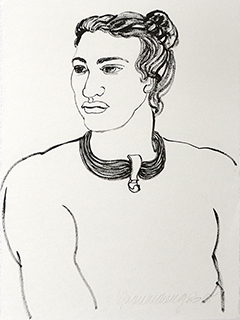 Woman with Lei Niho Palaoa by Yvonne Cheng