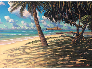 Windward Canoe in Shade by Russell Lowrey