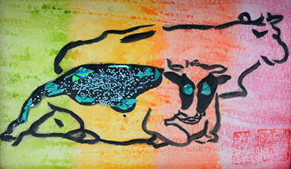 Resting Cows II by You Young Kang