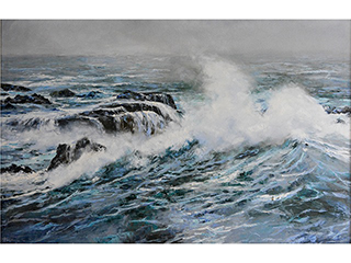 High Surf Sunset Beach by Hiroshi Tagami (1928-2014)