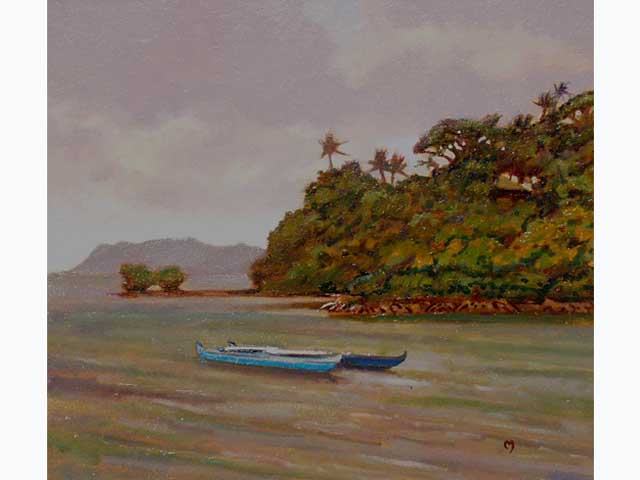 Blue Outrigger by Dennis Morton
