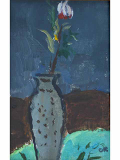 Grey Pot avec Fleur by Carin Rapson