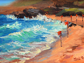 Dangerous Shore Break Day at Sandy Beach by Linh Tang