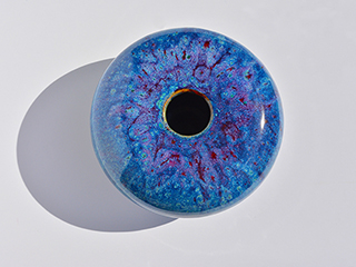 Blue Magenta Round Vessel by Ed Higa (View 2)