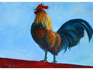 Diamond Head Cliffs Rooster by Sharon Sussman