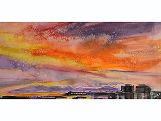 Kaka'ako Sunset by Jane Ra