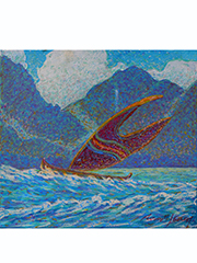 Hawaiian Sail Canoe by Russell Lowrey