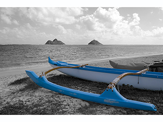 Blue Canoe Lanikai (Magnet) by Debra Casey