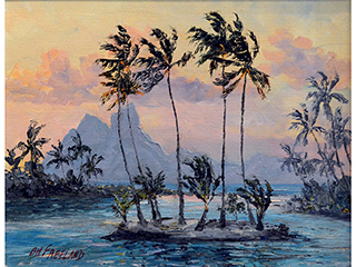 Sunset over Bora Bora by Betty Hay Freeland (1941-2023)